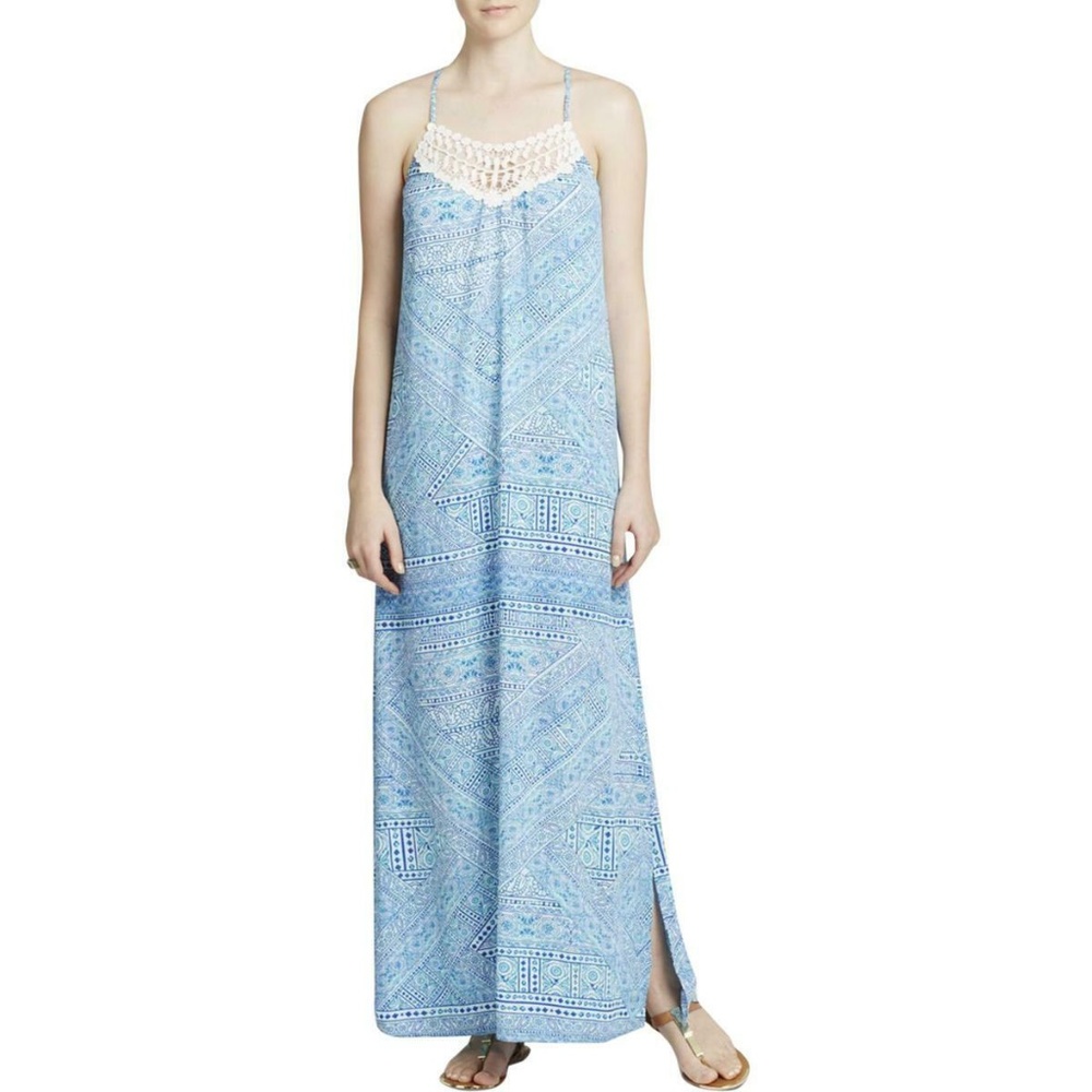 New Maxi Boho Dress Crochet Front Festival